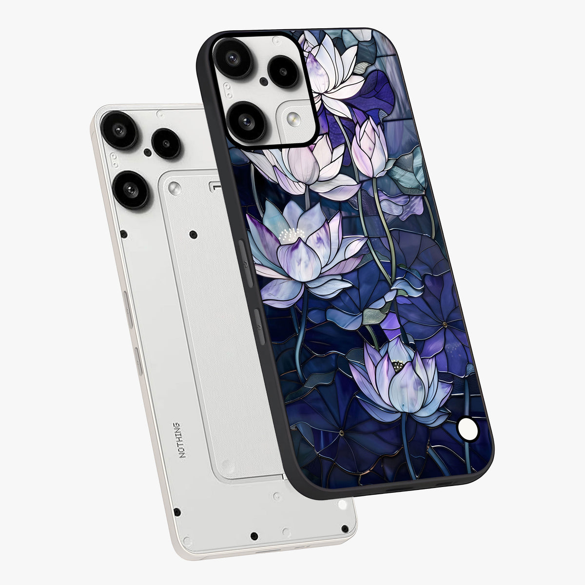 Gloss Petal Rush Glass Case displayed in angled mockup highlighting vibrant petal design with elegant floral aesthetic.