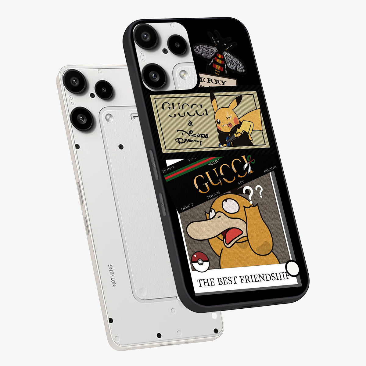 Gucci Play Mashup Glass Case displayed in angled mockup highlighting stylish fashion mashup design with bold aesthetic.