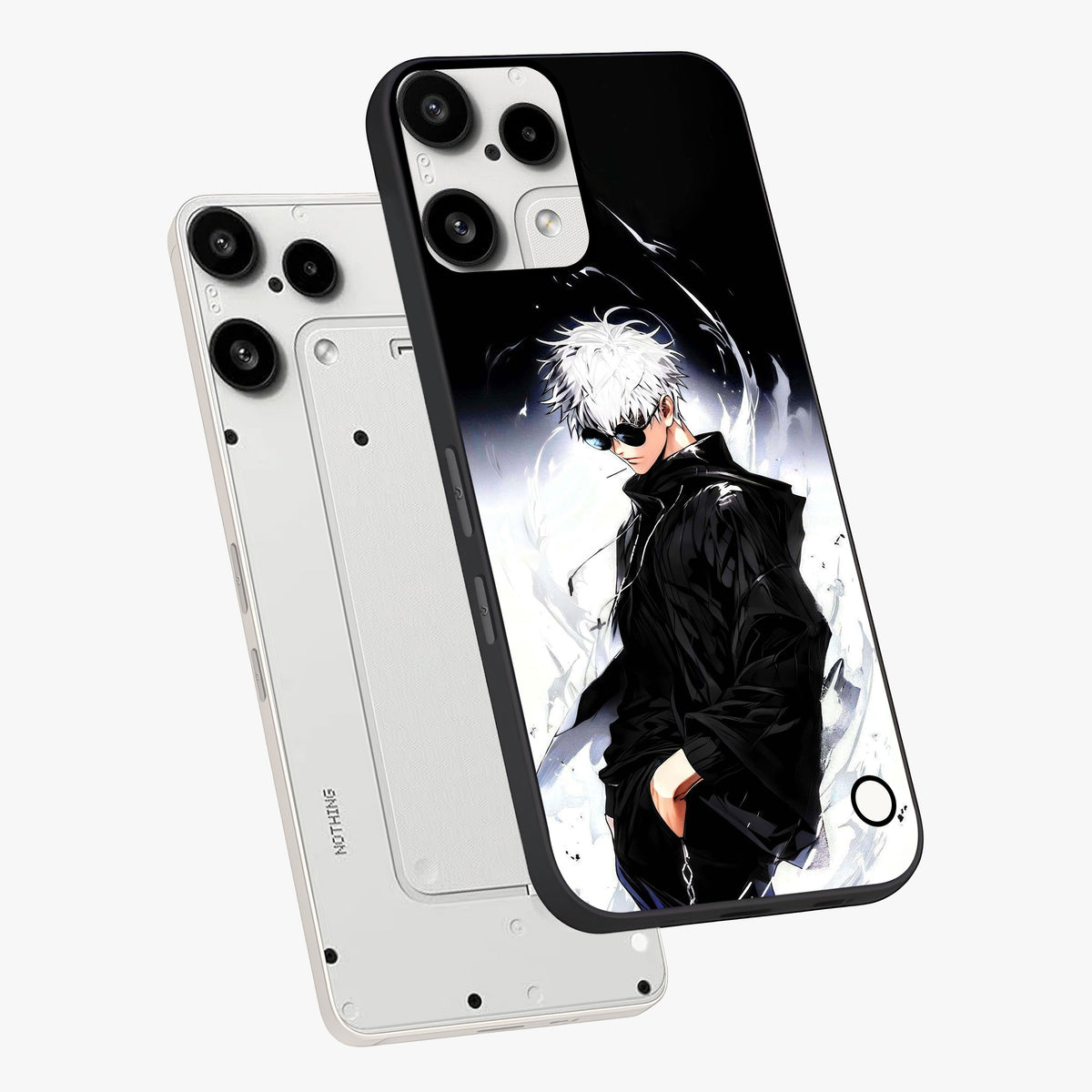 Limitless Shadow King Glass Case displayed in angled mockup highlighting dramatic dark hero design with intense aesthetic.