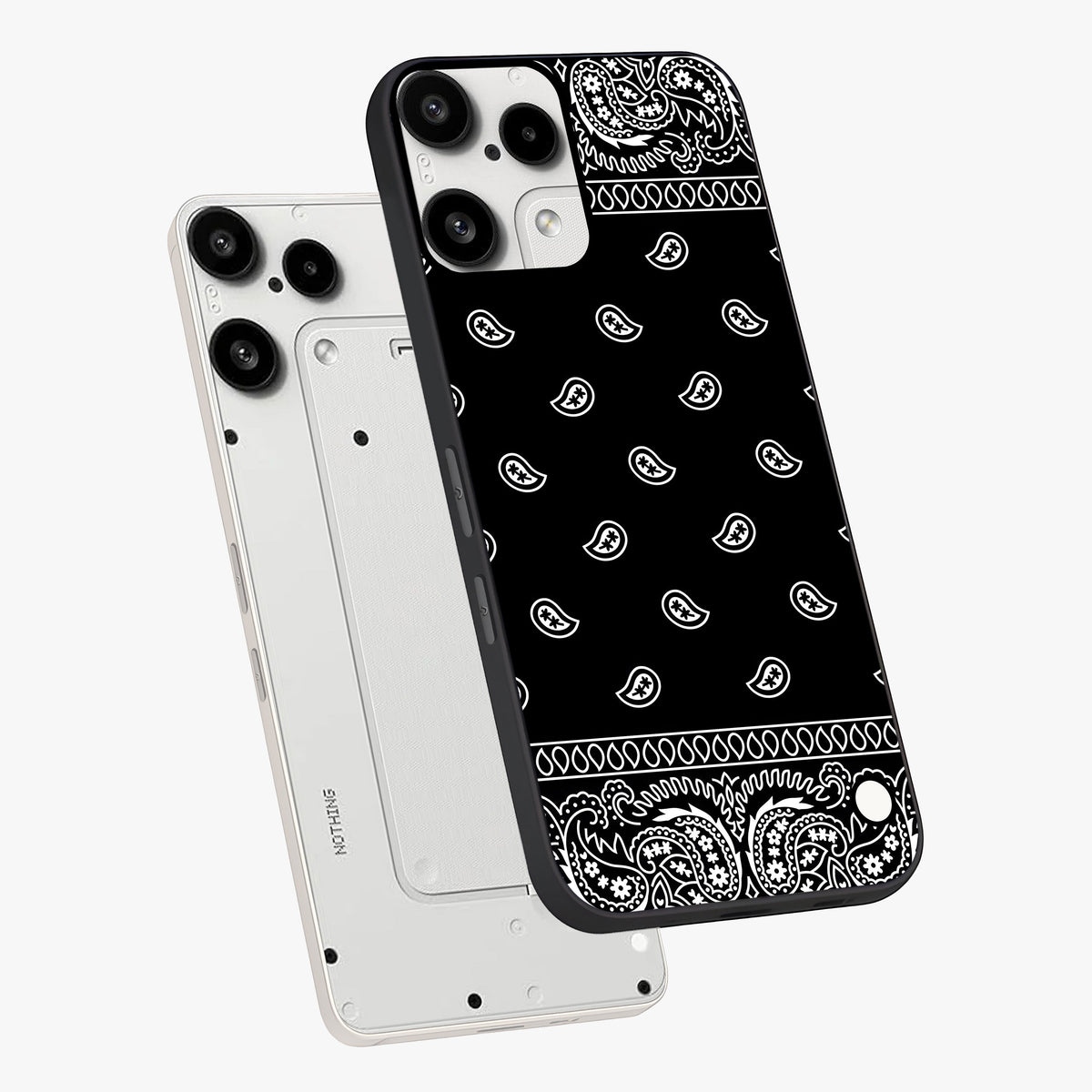 Retro Rebel Threads Glass Case displayed in angled mockup highlighting retro inspired graphic design with rebellious aesthetic.