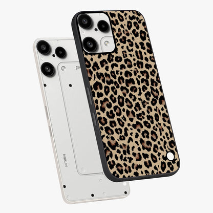 Savage Chic Pattern Glass Case displayed in angled mockup highlighting bold fashion inspired design with chic aesthetic.