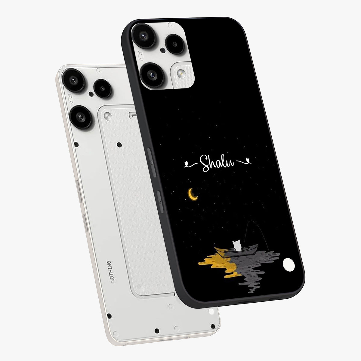 Silent Night Row Glass Case displayed in angled mockup highlighting peaceful evening design with dreamy night aesthetic.