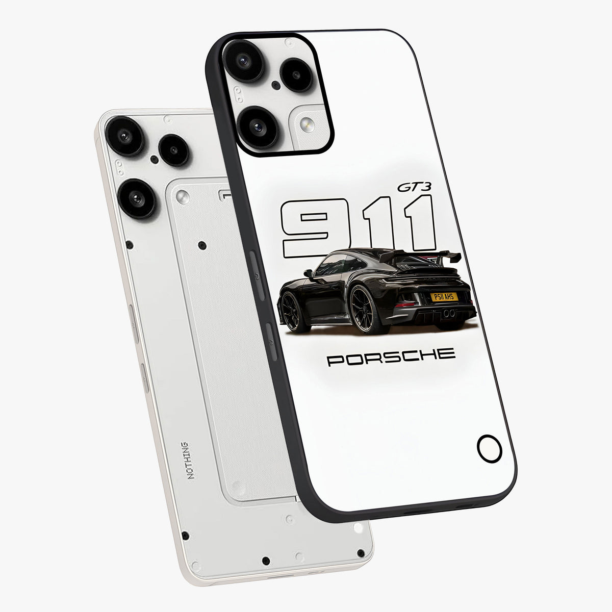 Turbo Legacy Icon Glass Case displayed in angled mockup highlighting dynamic automotive design with performance aesthetic.
