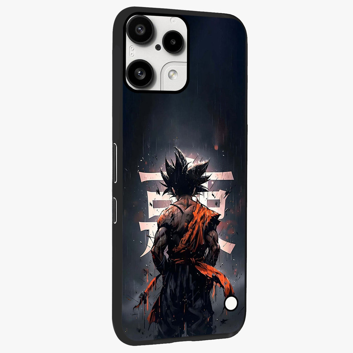 Dark Warrior In Rain Glass Case upright view showcasing powerful rainy battle scene with intense cinematic style.