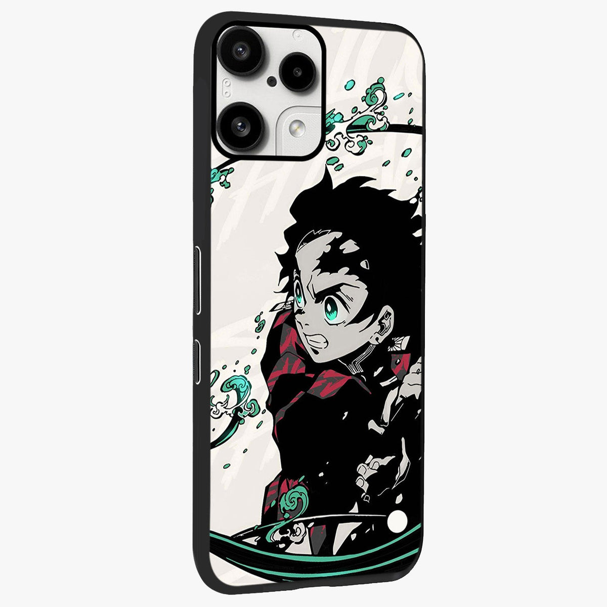Demon Slayer Glass Case upright view showcasing powerful anime artwork with intense warrior theme.