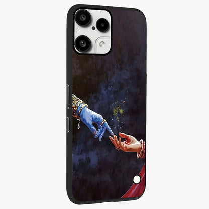 Divine Touch Eternal Glass Case upright view showcasing peaceful spiritual artwork with eternal divine theme.