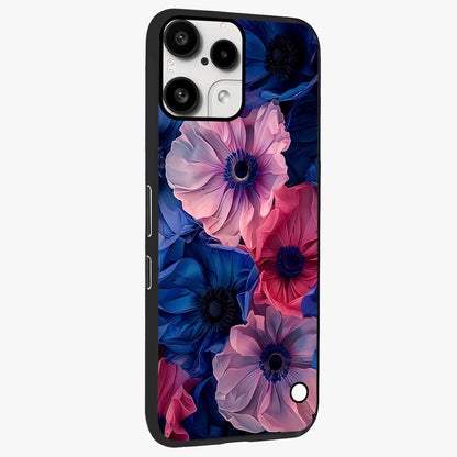 Flower Paper Art Pattern Glass Case upright view showcasing decorative paper floral artwork with creative craft style.