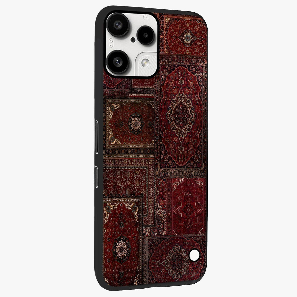 Persian Velvet Tale Glass Case upright view showcasing elegant Persian artwork with classic heritage theme.