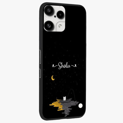 Silent Night Row Glass Case upright view showcasing tranquil night artwork with serene landscape theme.