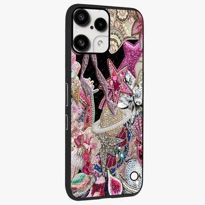Starlit Jewel Dream Glass Case upright view showcasing radiant star inspired artwork with magical night theme.