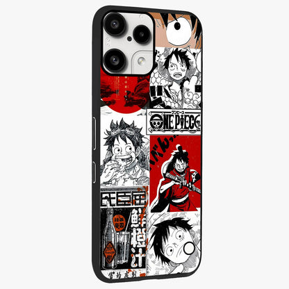 Strawhat Chaos Panels Glass Case upright view showcasing energetic anime artwork with bold adventure theme.