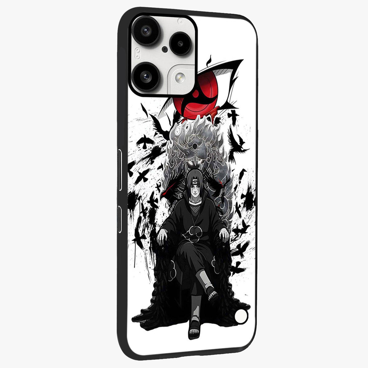 Uchiha Shadow Throne Glass Case upright view showcasing magical underwater galaxy artwork with vibrant cosmic theme.