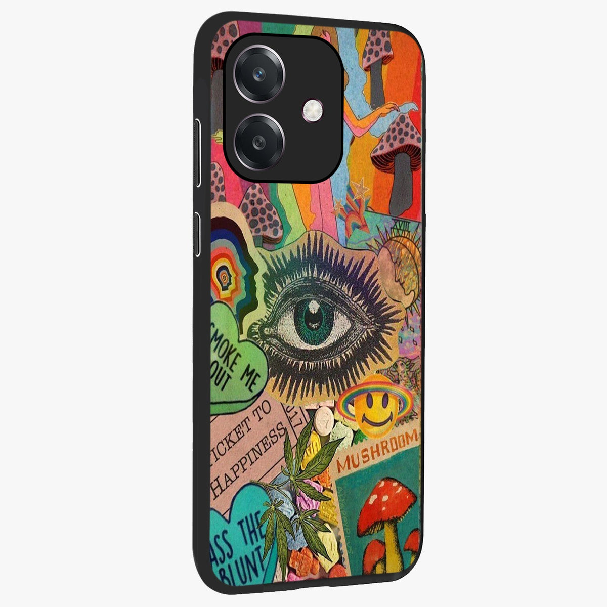 Mystic Eye Wonderland Glass Case upright view showcasing symbolic eye artwork with mysterious fantasy theme.