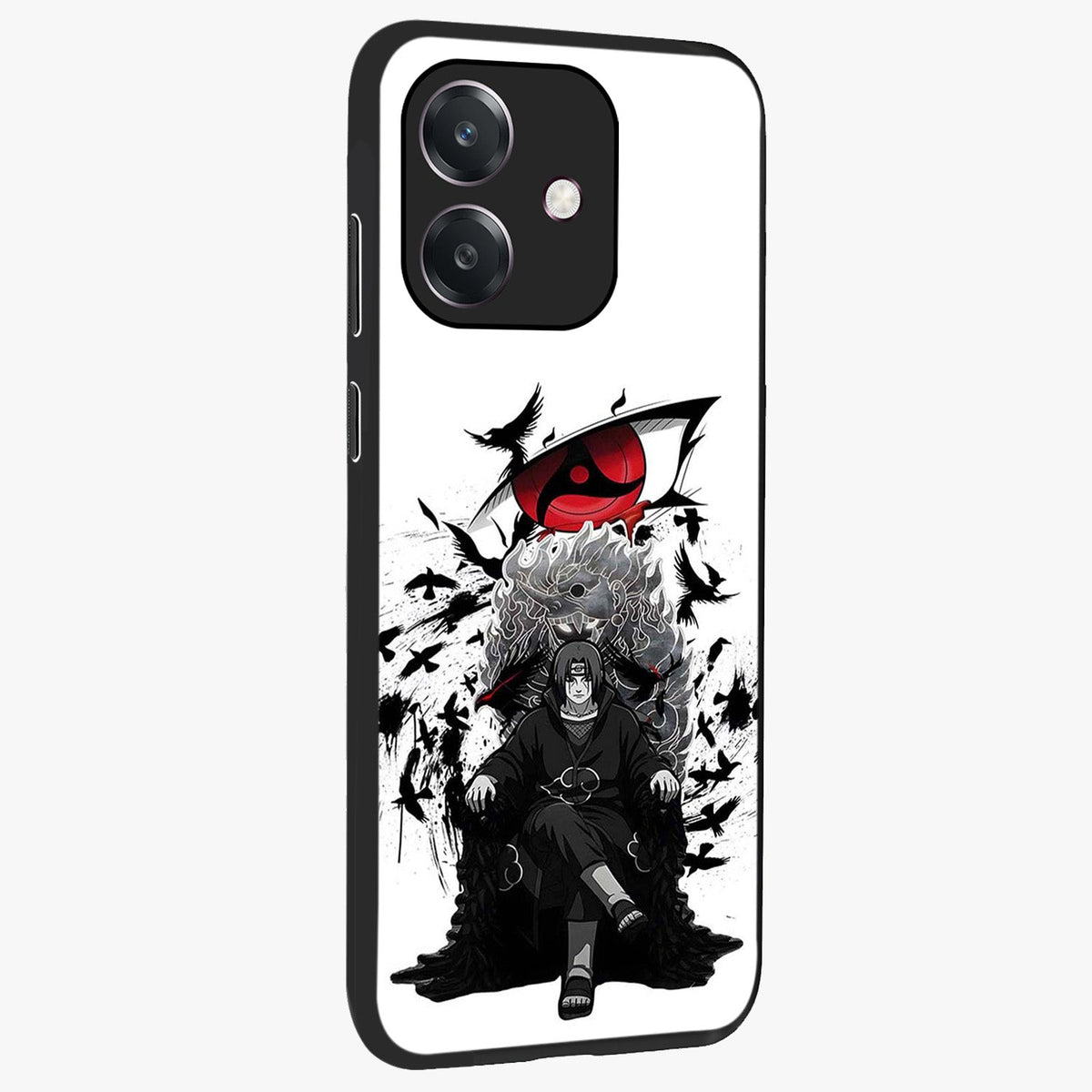 Uchiha Shadow Throne Glass Case upright view showcasing magical underwater galaxy artwork with vibrant cosmic theme.
