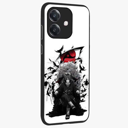 Uchiha Shadow Throne Glass Case upright view showcasing magical underwater galaxy artwork with vibrant cosmic theme.