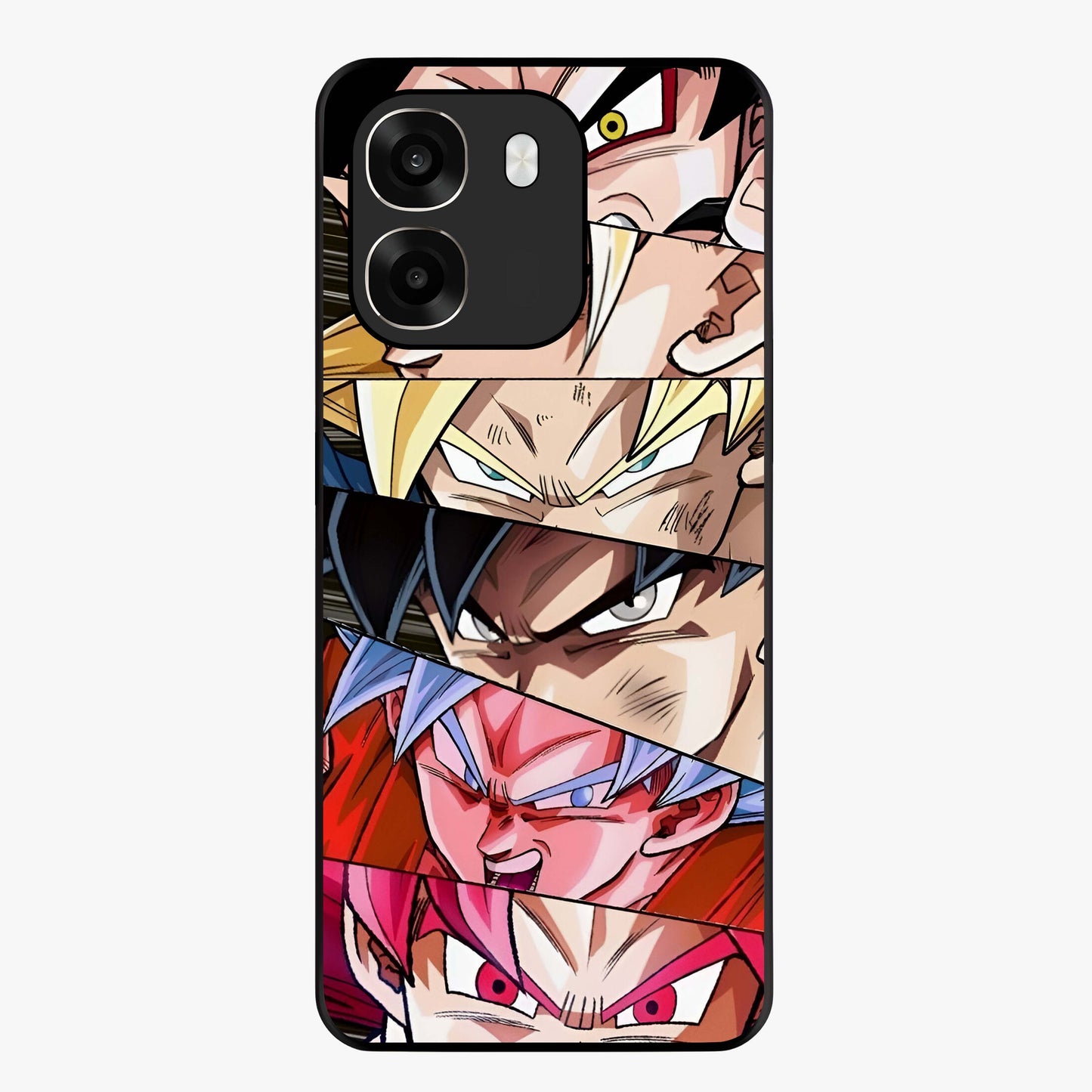 Anime Character Glass Case showing flat back view with vibrant anime artwork and glossy glass finish.