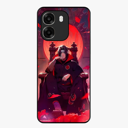 Blood Moon Sovereign Glass Case showing flat back view with mystical blood moon artwork and glossy glass finish.