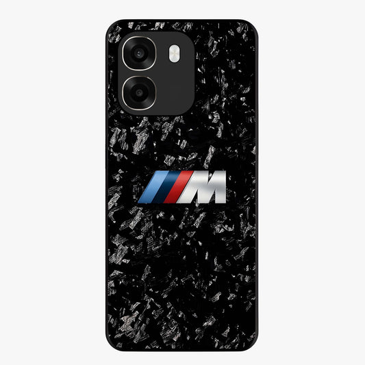 Carbon Speed Mark Glass Case showing flat back view with sporty carbon pattern artwork and glossy glass finish.