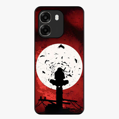 Itachi Limited Edition Naruto Anime Glass Case showing flat back view with iconic anime character artwork and glossy glass finish.