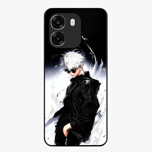 Limitless Shadow King Glass Case showing flat back view with powerful shadow warrior artwork and glossy glass finish.