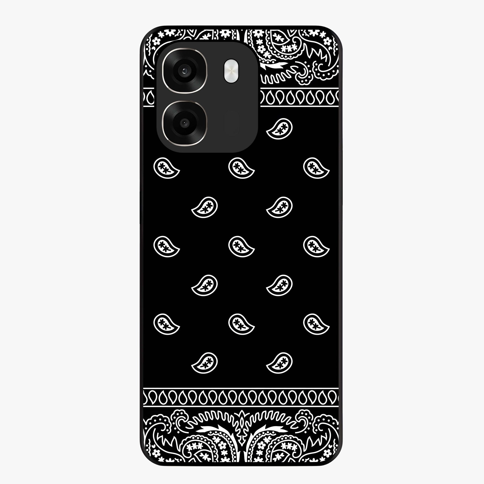 Retro Rebel Threads Glass Case showing flat back view with vintage street style artwork and glossy glass finish.