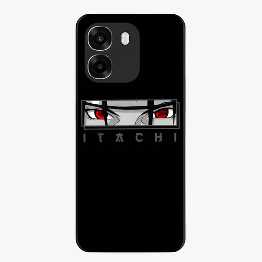 Scarlet Gaze Dominance Glass Case showing flat back view with striking red themed artwork and glossy glass finish.