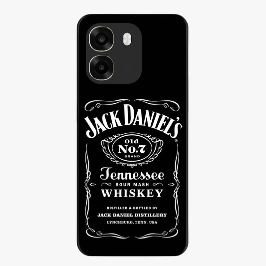 Vintage Whiskey Heritage Glass Case showing flat back view with classic whiskey inspired artwork and glossy glass finish.