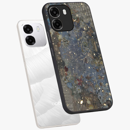 Aesthetic Astrolophia Glass Case displayed in angled mockup highlighting artistic aesthetic elements and smooth glass surface.