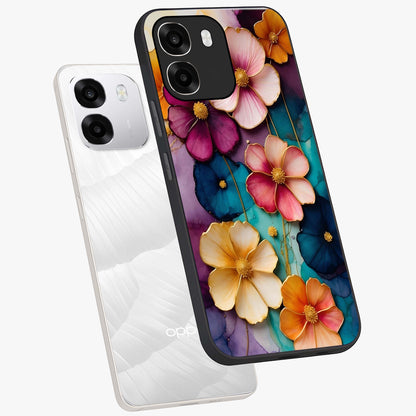 Artlyn Grace Flower Pattern Glass Case displayed in angled mockup highlighting delicate flower pattern design and smooth glass surface.