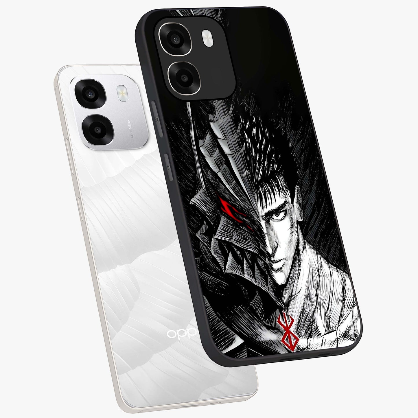 Berserker Blood Oath Glass Case displayed in angled mockup highlighting dark fantasy graphic design and powerful theme.