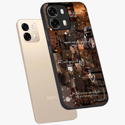 Bittersweet Aesthetic Chaos Glass Case displayed in angled mockup highlighting expressive abstract artwork and edgy aesthetic theme.