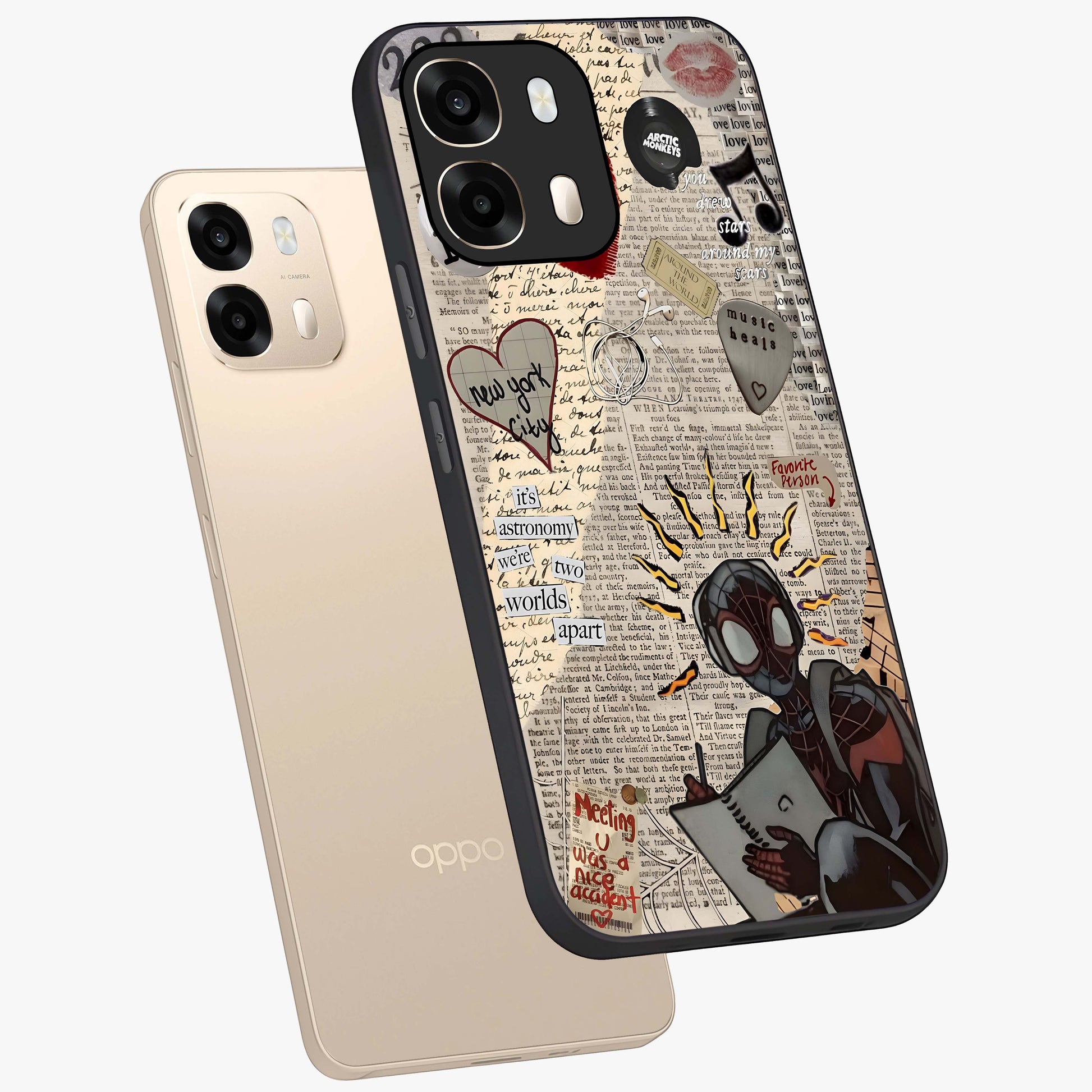 City Dream Sketch Glass Case displayed in angled mockup highlighting minimal city illustration with aesthetic sketch style.