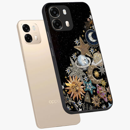 Cosmic Sparkle Dreams Glass Case displayed in angled mockup highlighting dreamy star sparkle design with celestial aesthetic.