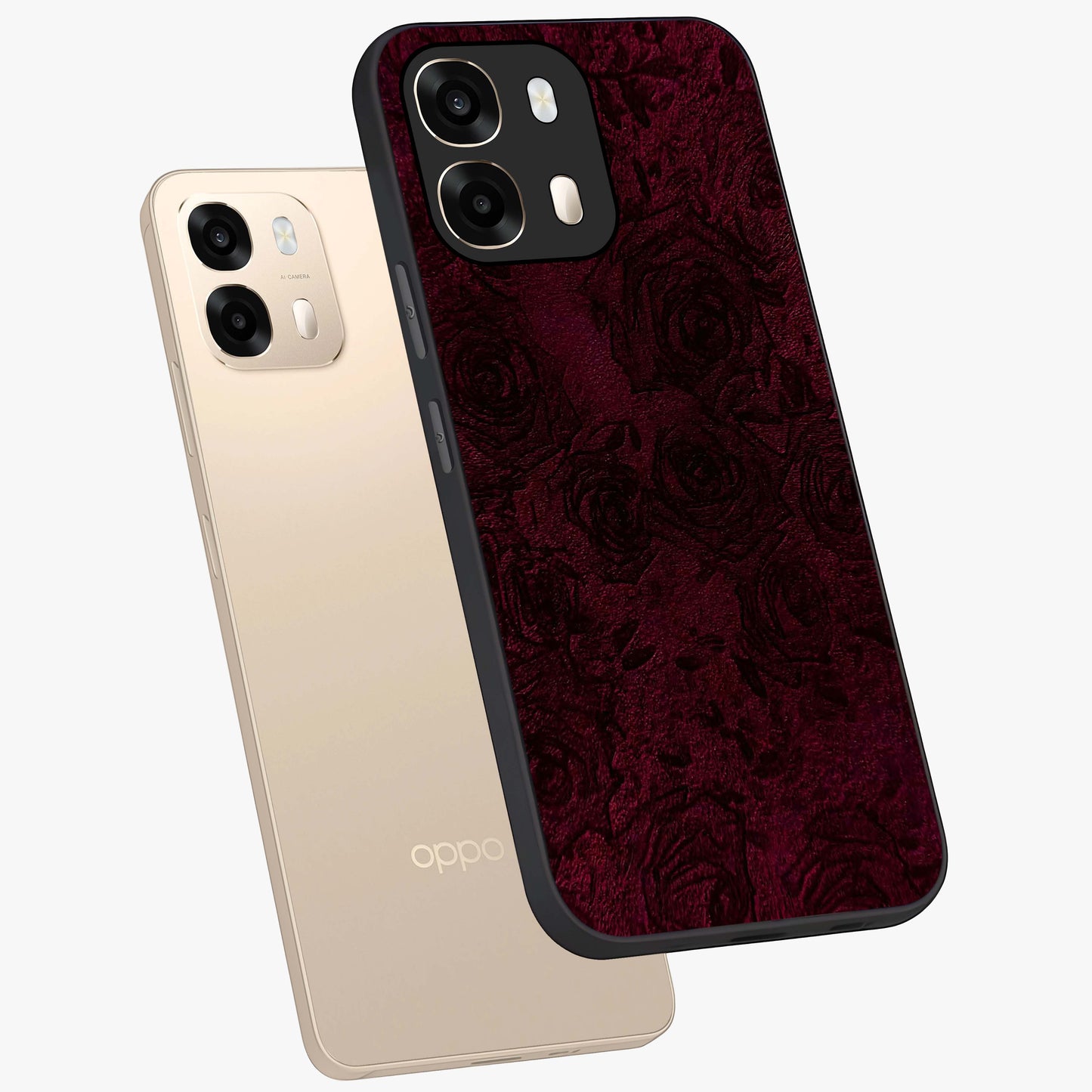 Crimson Fade Flow Glass Case displayed in angled mockup highlighting smooth gradient design with modern aesthetic style.