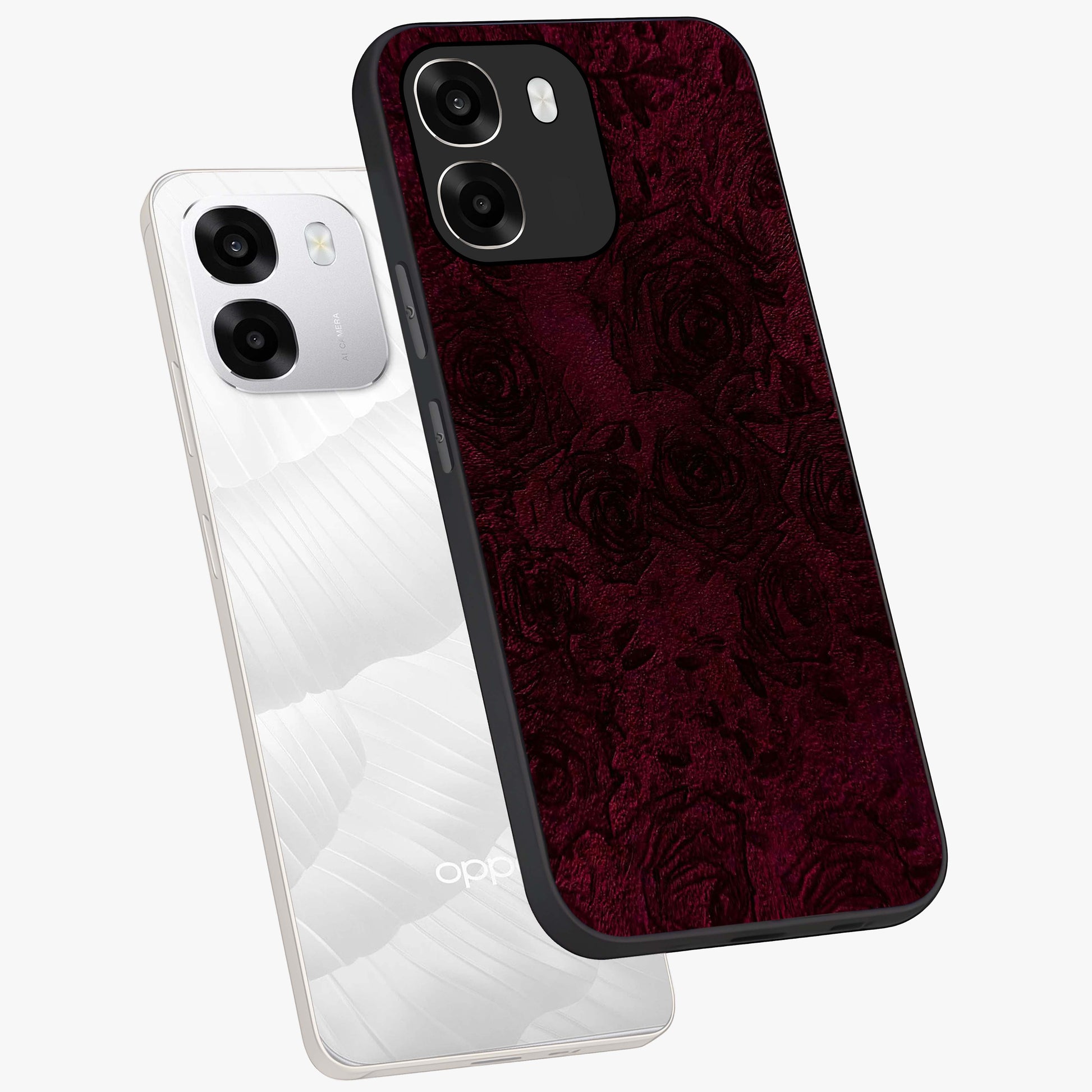 Crimson Fade Flow Glass Case displayed in angled mockup highlighting smooth gradient design with modern aesthetic style.