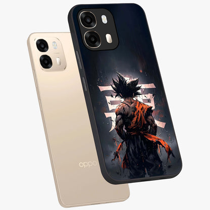 Dark Warrior In Rain Glass Case displayed in angled mockup highlighting dramatic warrior illustration with dark rain aesthetic.