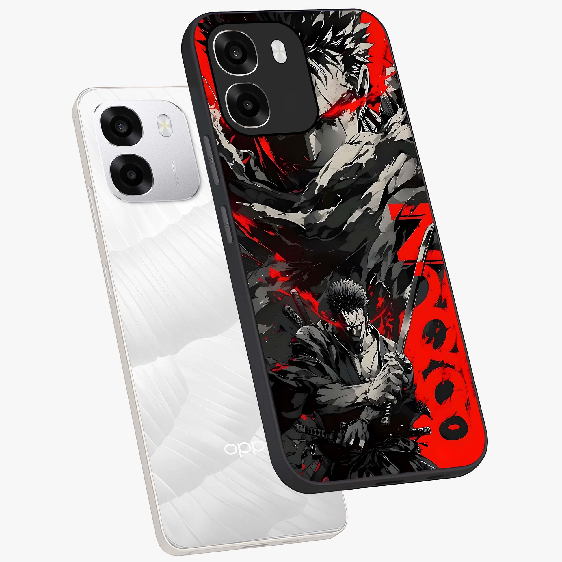 Demon Sword Resolve Glass Case displayed in angled mockup highlighting powerful demon sword illustration with dark fantasy aesthetic.