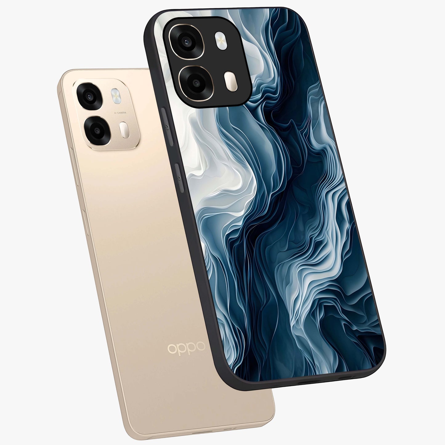 Ethereal Paper Marble Glass Case displayed in angled mockup highlighting elegant marble pattern with modern aesthetic style.