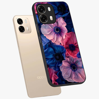 Flower Paper Art Pattern Glass Case displayed in angled mockup highlighting layered paper flower design with artistic aesthetic.