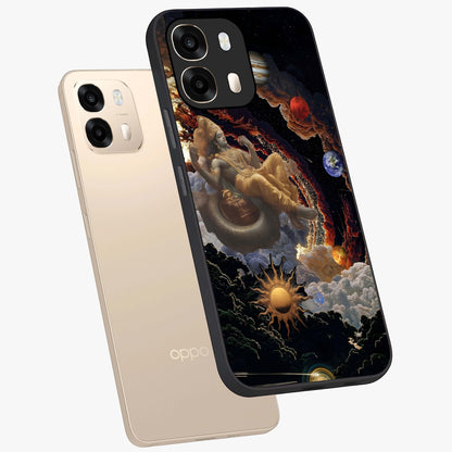 Galactic Divine God Glass Case displayed in angled mockup highlighting powerful celestial deity illustration with galactic aesthetic.