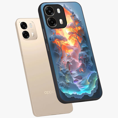 Glow Forest Portal Glass Case displayed in angled mockup highlighting mystical forest design with magical glowing aesthetic.