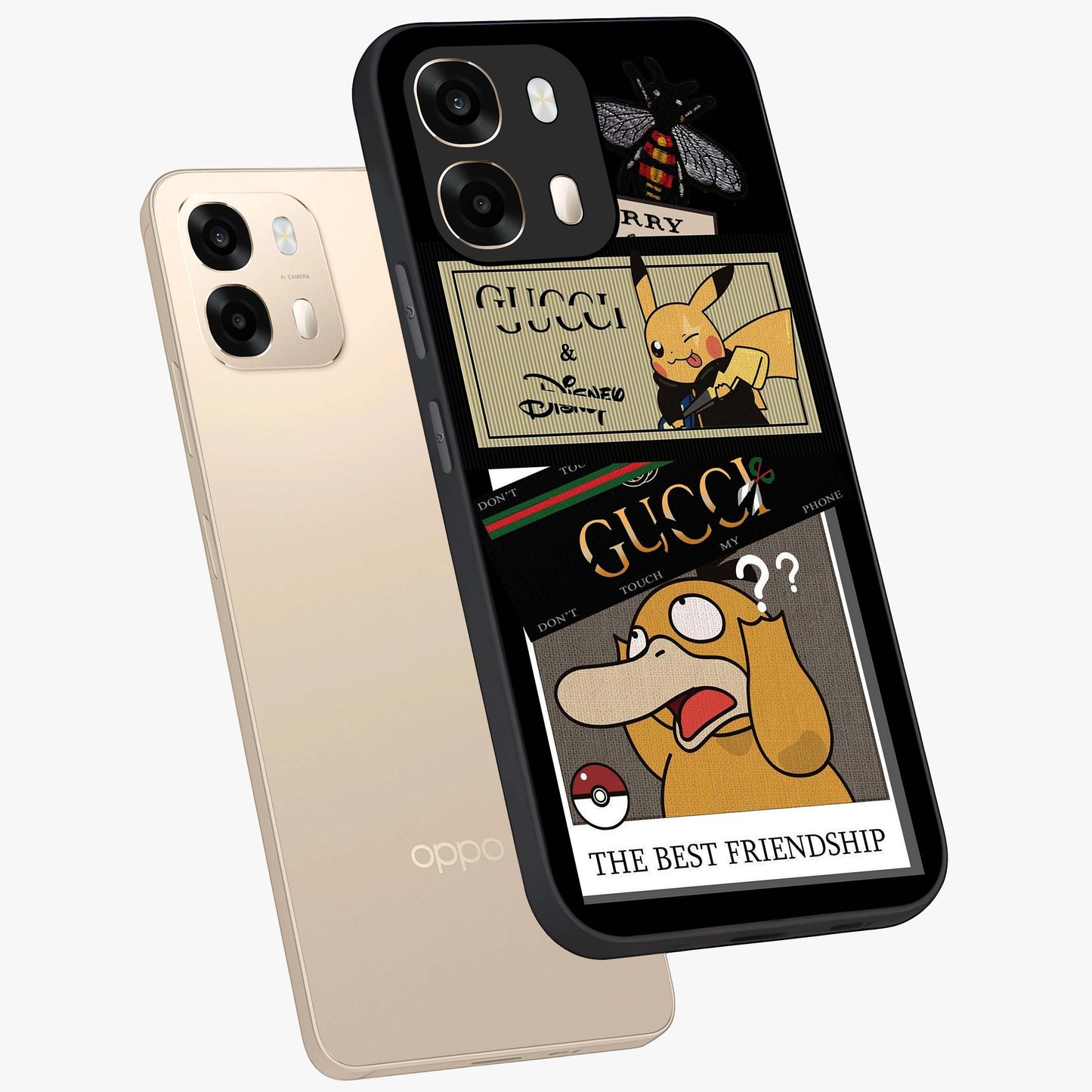 Gucci Play Mashup Glass Case displayed in angled mockup highlighting stylish fashion mashup design with bold aesthetic.