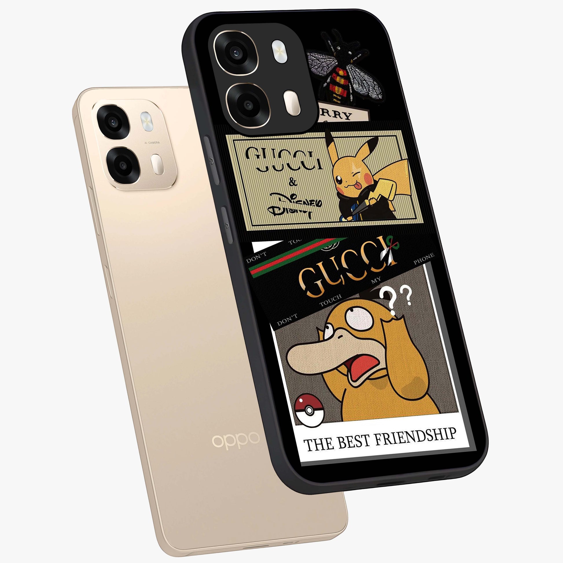 Gucci Play Mashup Glass Case displayed in angled mockup highlighting stylish fashion mashup design with bold aesthetic.