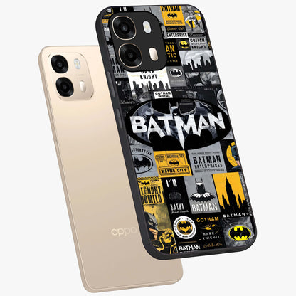 Knight Gotham Rise Glass Case displayed in angled mockup highlighting powerful knight silhouette design with dramatic aesthetic.