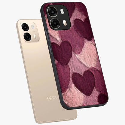 Layered Paper Hearts Glass Case displayed in angled mockup highlighting creative paper craft heart design with romantic aesthetic.