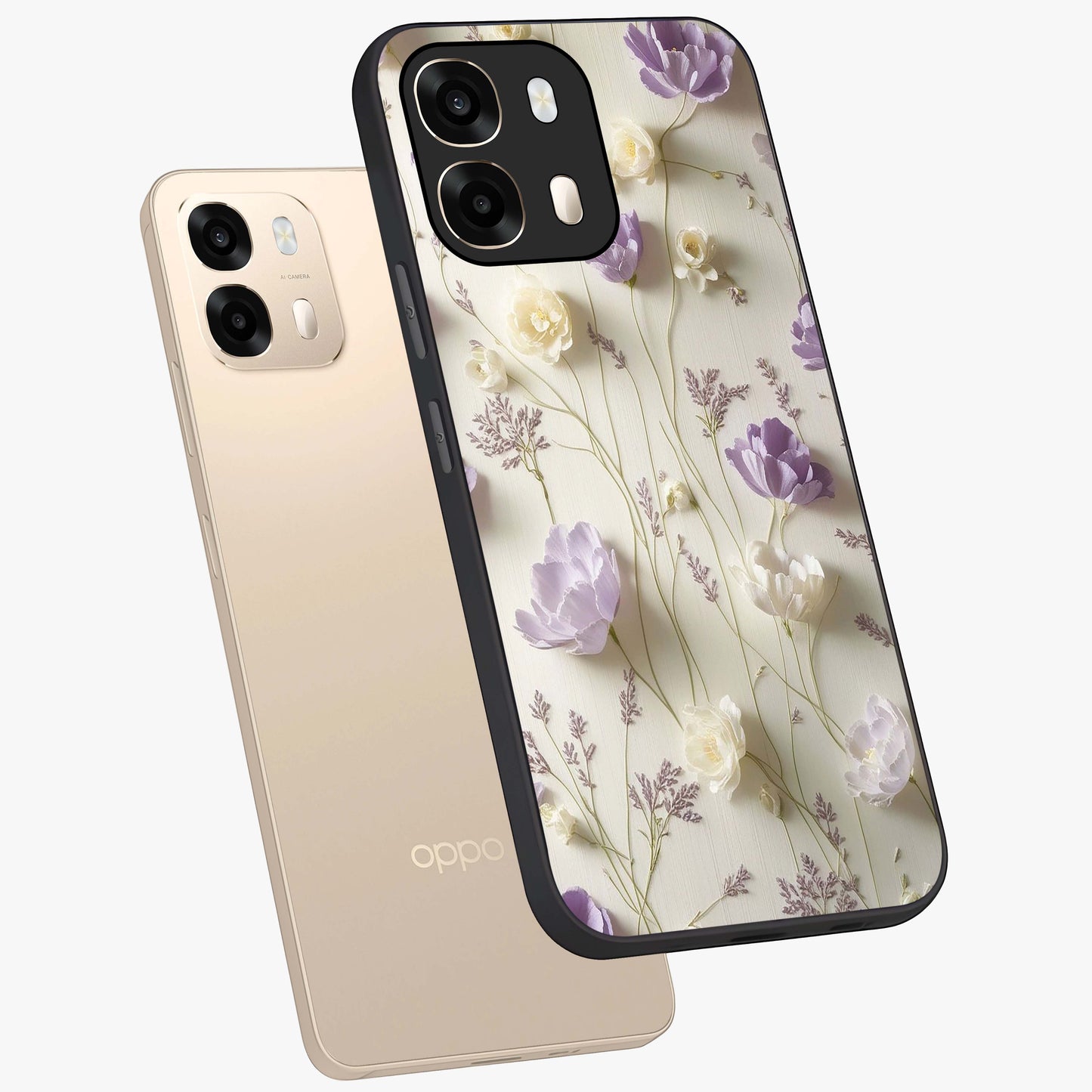 Lilac Breeze Harmony Glass Case displayed in angled mockup highlighting calm lilac breeze design with soothing aesthetic style.