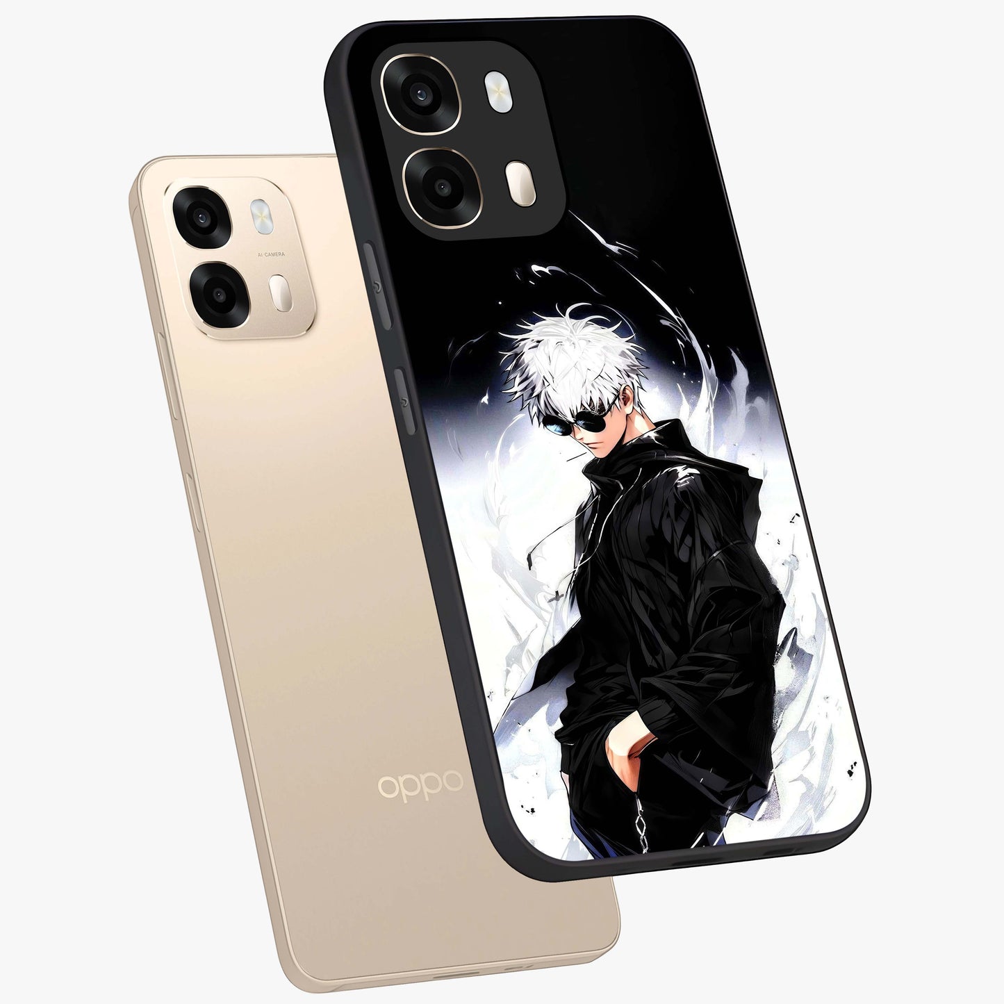 Limitless Shadow King Glass Case displayed in angled mockup highlighting dramatic dark hero design with intense aesthetic.