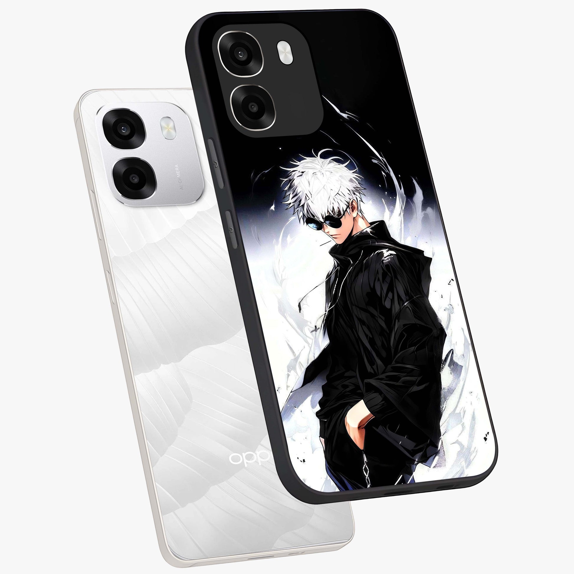 Limitless Shadow King Glass Case displayed in angled mockup highlighting dramatic dark hero design with intense aesthetic.
