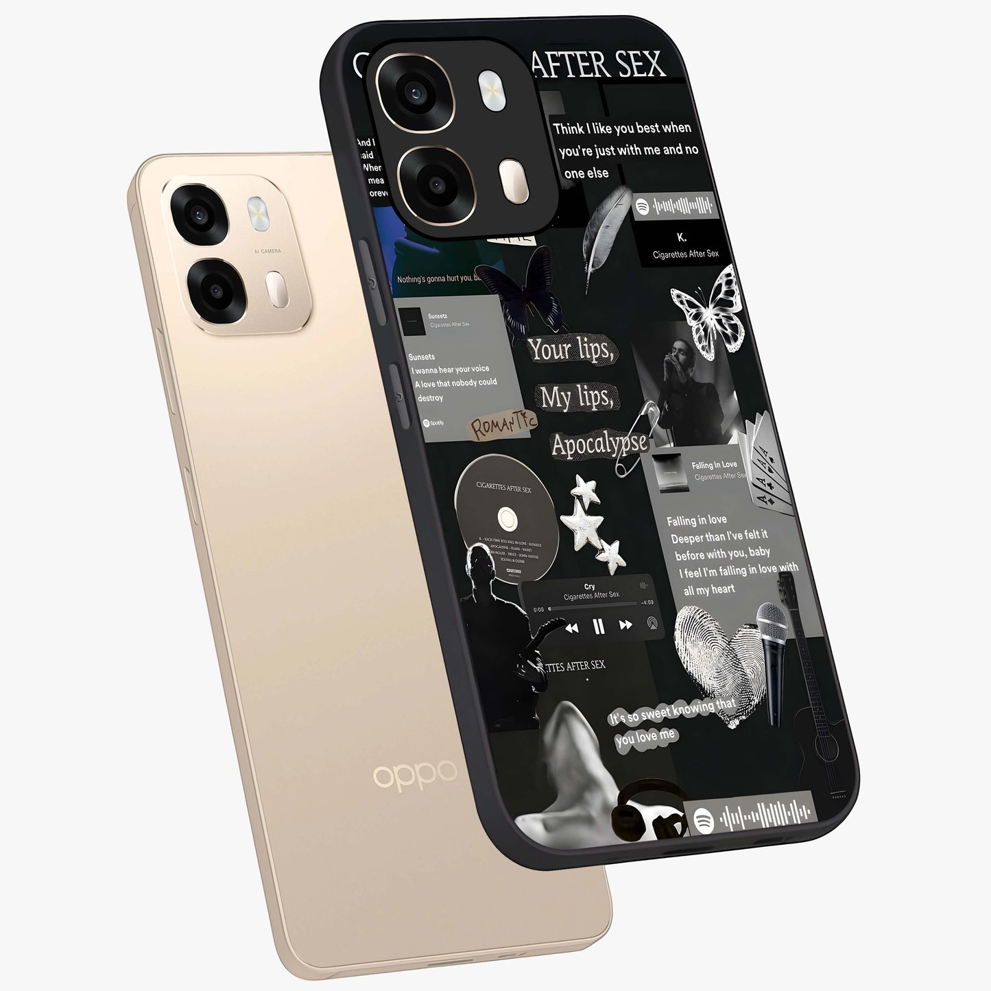 Midnight Love Echo Glass Case displayed in angled mockup highlighting elegant love inspired design with deep aesthetic style.