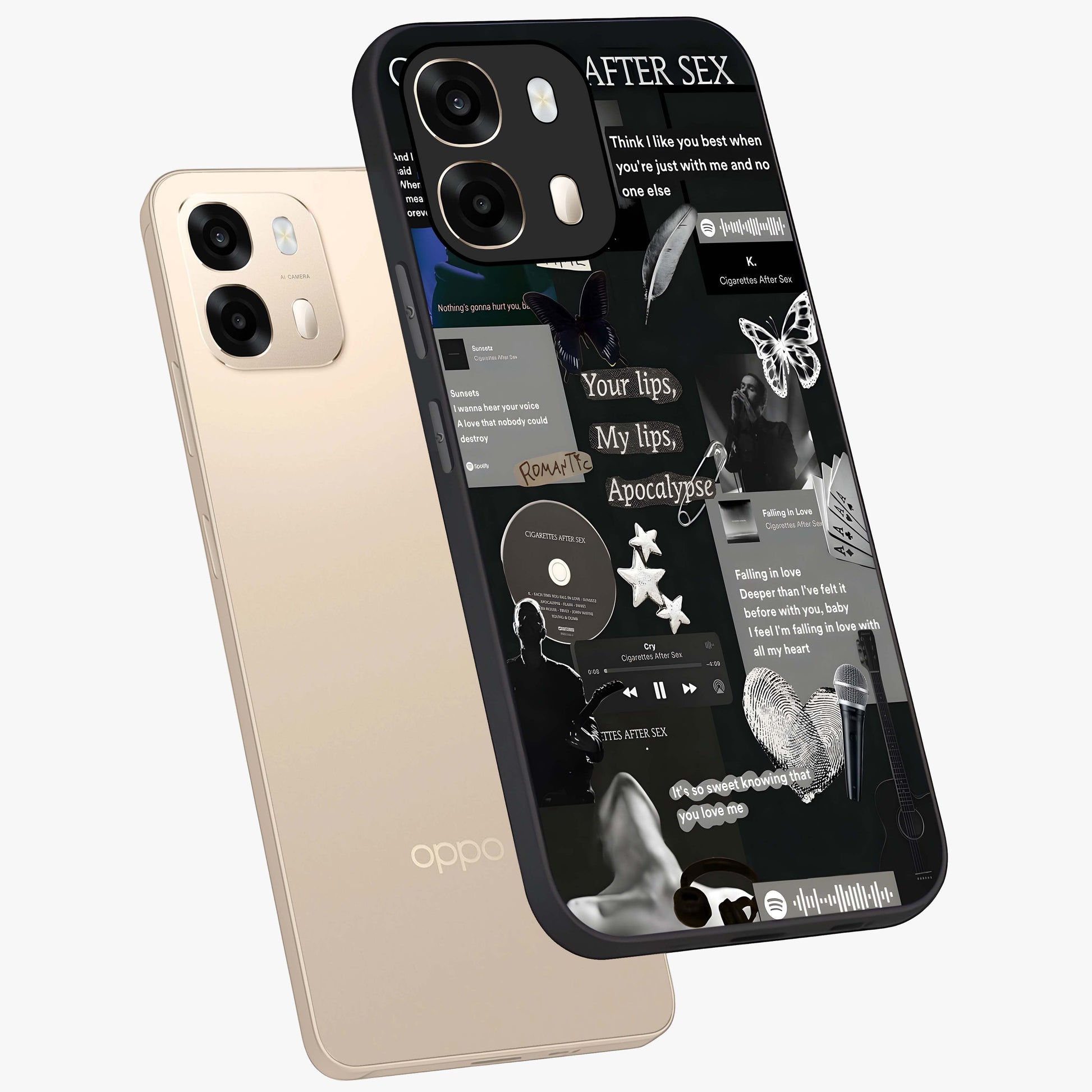 Midnight Love Echo Glass Case displayed in angled mockup highlighting elegant love inspired design with deep aesthetic style.